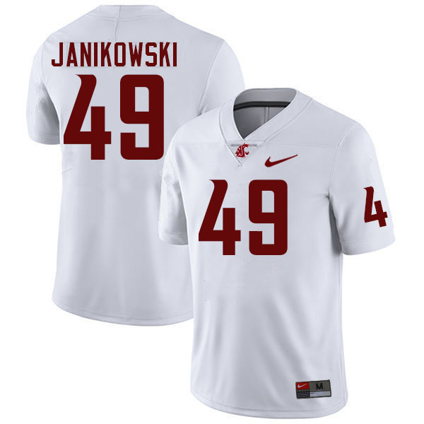 Men #49 Dean Janikowski Washington State Cougars College Football Jerseys Stitched-White